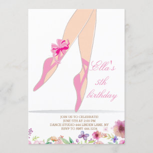 Invitations à la fête d'anniversaire Ballerina Pin