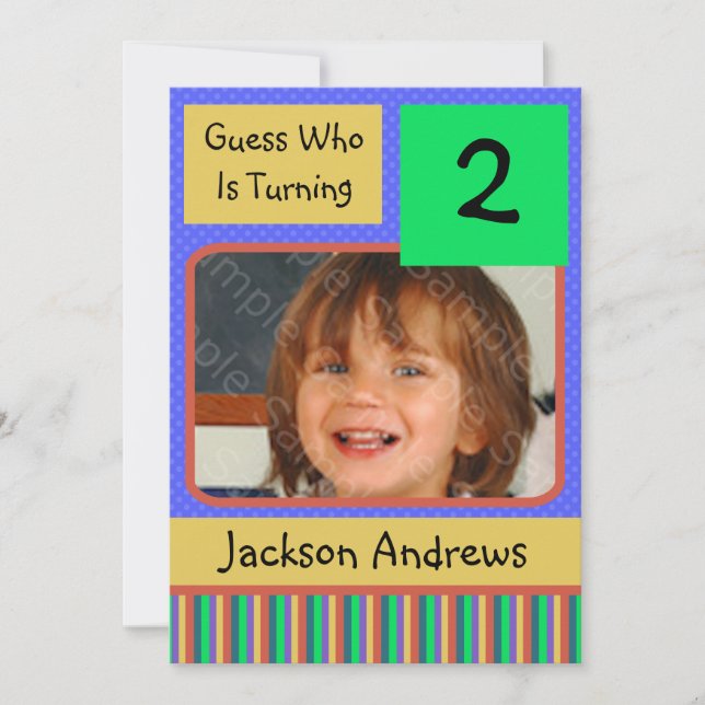 Invitations à la fête d'anniversaire de 2 ans (Devant)