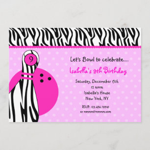 Invitations à la fête d'anniversaire de Bowling