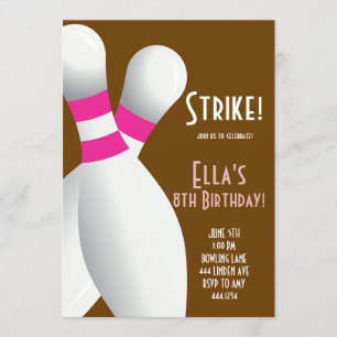 Invitations à la fête d'anniversaire de Bowling
