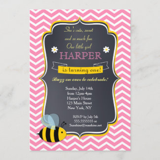 Invitations à la fête d'anniversaire de Bumble Bee