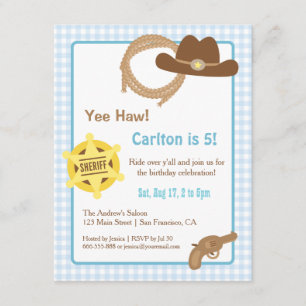 Invitations à la fête d'anniversaire de Cowboy Kid