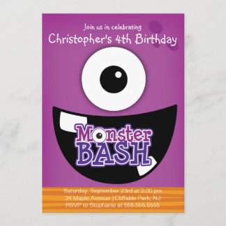 Invitations à la fête d'anniversaire de Cute Monst