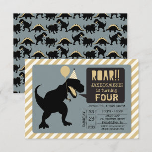 Invitations à la fête d'anniversaire de Dinosaur