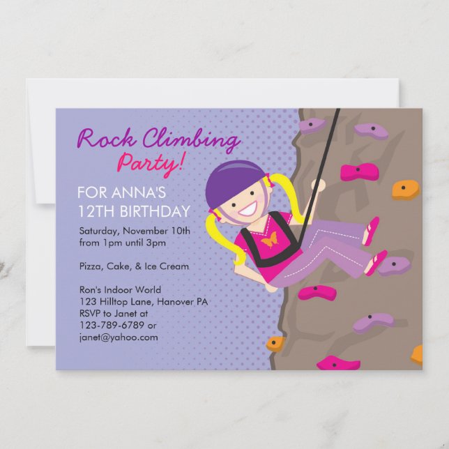 Invitations à la fête d'anniversaire de Escalade d (Devant)