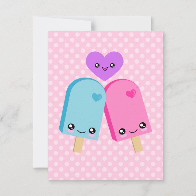 Invitations à la fête d'anniversaire de Kawaii (Devant)