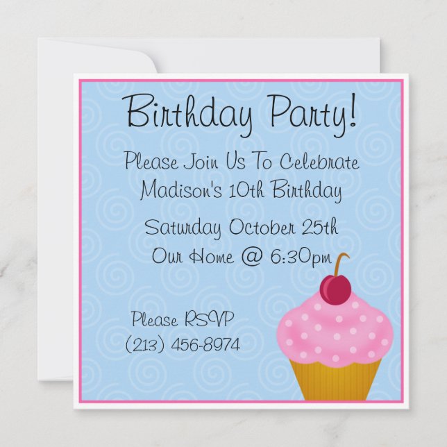 Invitations à la fête d'anniversaire de Kawaii Che (Devant)