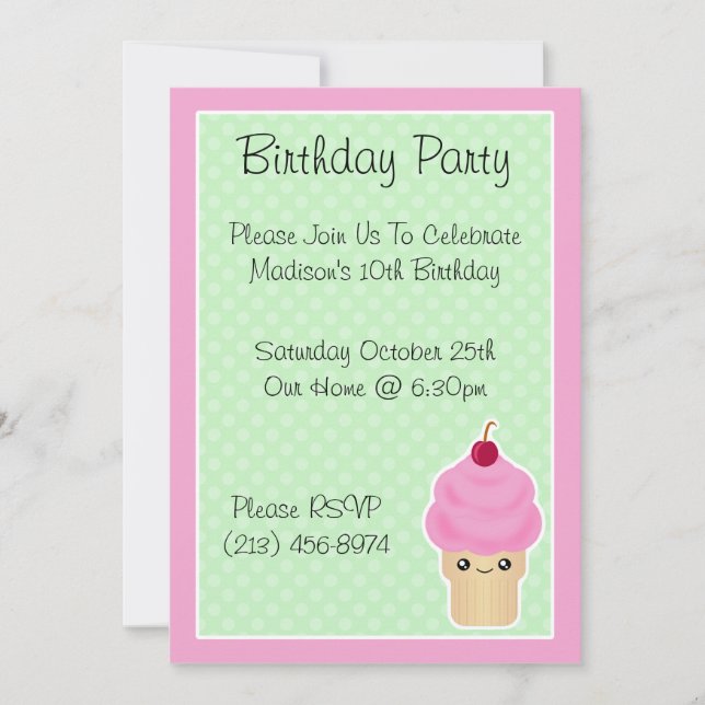 Invitations à la fête d'anniversaire de la Crème d (Devant)