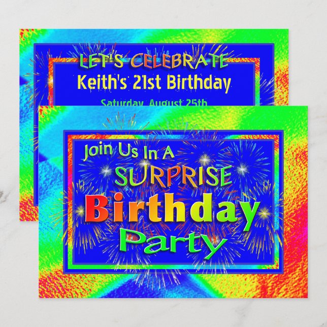 Invitations à la fête d'anniversaire de la grande  (Devant / Derrière)