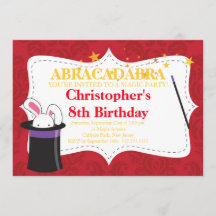 Invitations à la fête d'anniversaire de la Magie C