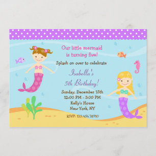 Invitations à la fête d'anniversaire de la petite 