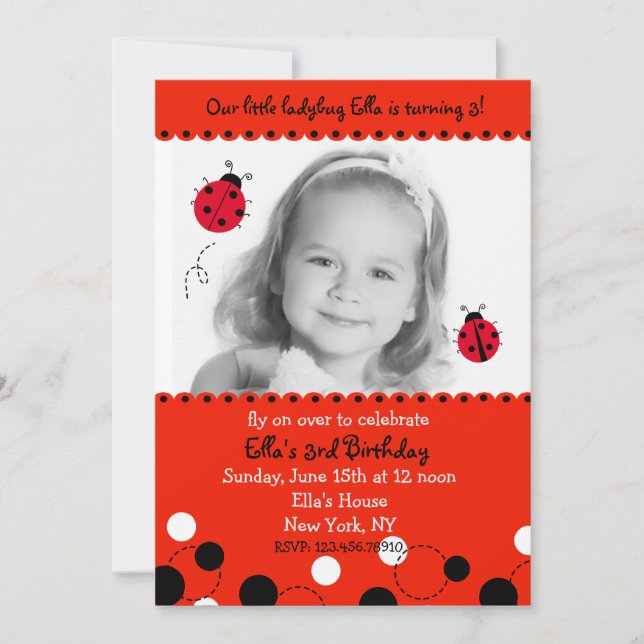 Invitations à la fête d'anniversaire de la photo d (Devant)