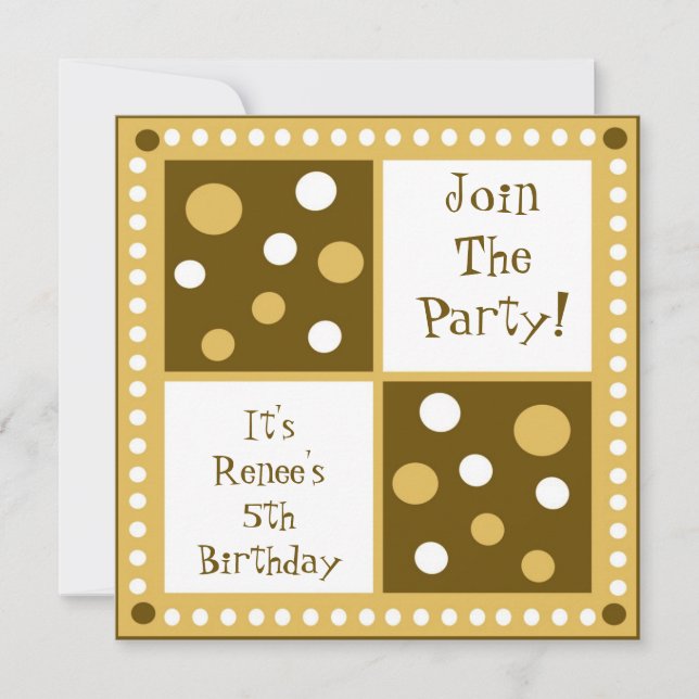 Invitations à la fête d'anniversaire de la Polka J (Devant)