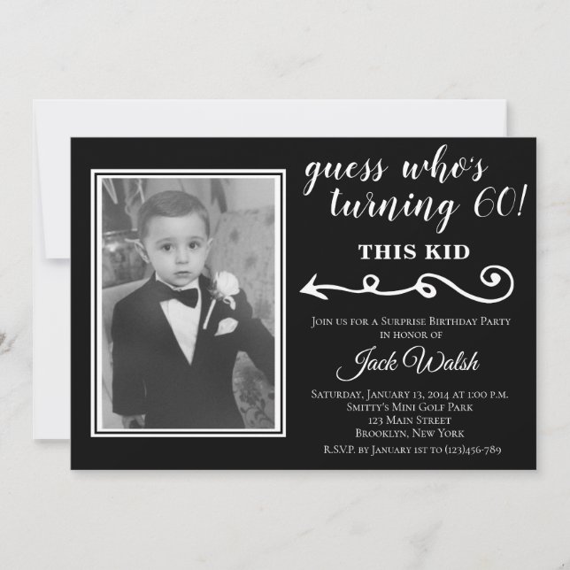 Invitations à la fête d'anniversaire de la vieille (Devant)