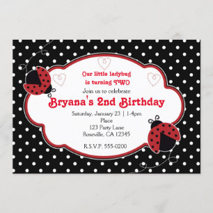 Invitations à la fête d'anniversaire de Ladybug Re