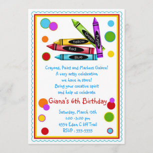 Invitations à la fête d'anniversaire de l'artisana