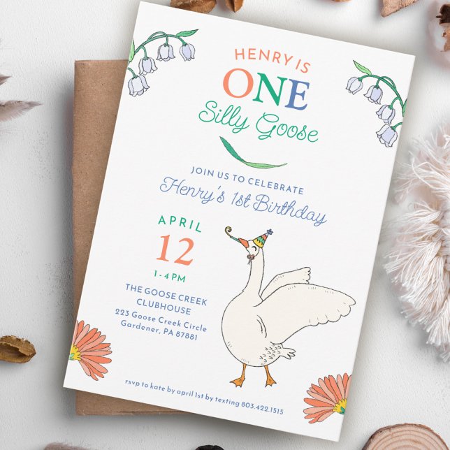 Invitations à la fête d'anniversaire de l'oie bête (Créateur téléchargé)