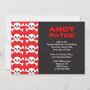 Invitations à la fête d'anniversaire de Pirate Sku