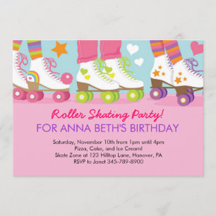 Invitations à la fête d'anniversaire de Roller Ski