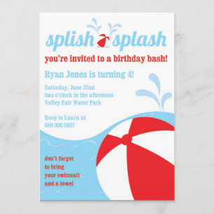 Invitations à la fête d'anniversaire de Splish Spl