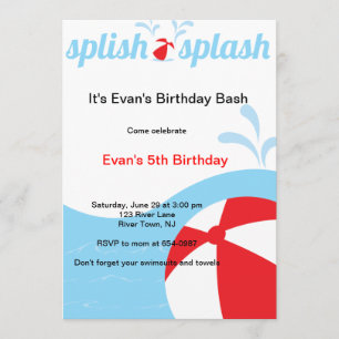 Invitations à la fête d'anniversaire de Splish Spl