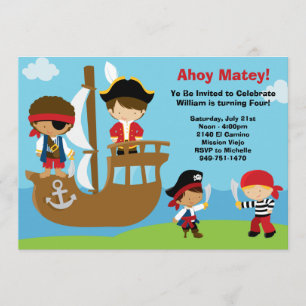 Invitations à la fête d'anniversaire des pirates