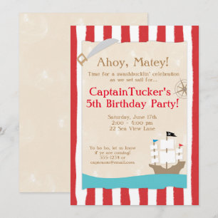 Invitations à la fête d'anniversaire des pirates