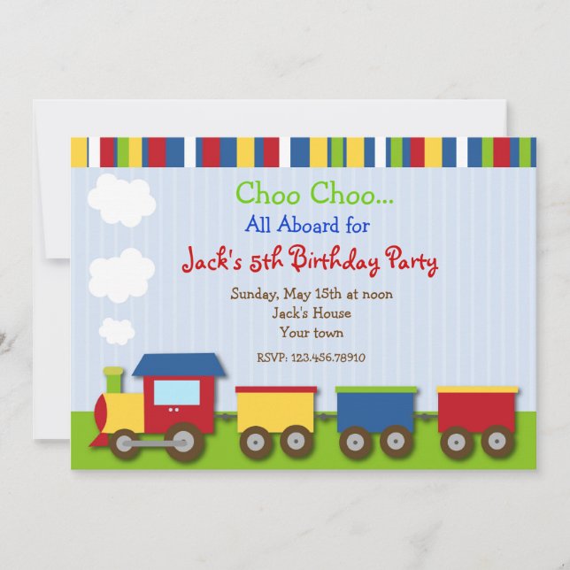 Invitations à la fête d'anniversaire des trains Ch (Devant)