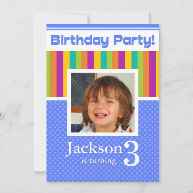 Invitations à la fête d'anniversaire du 3e anniver (Devant)