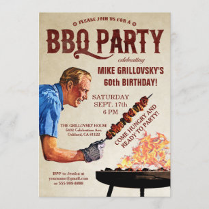 Invitations à la fête d'anniversaire du barbecue