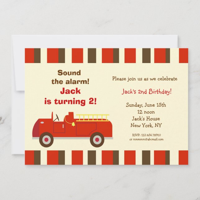 Invitations à la fête d'anniversaire du Camion Vin (Devant)