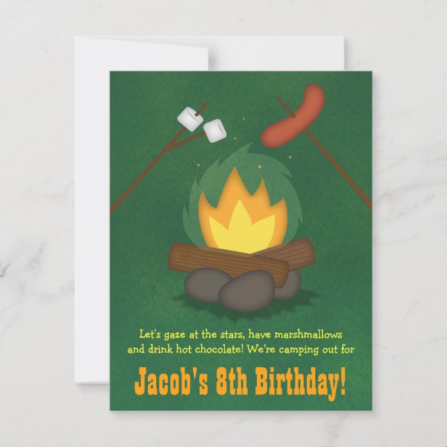 Invitations à la fête d'anniversaire du camping Bo (Devant)
