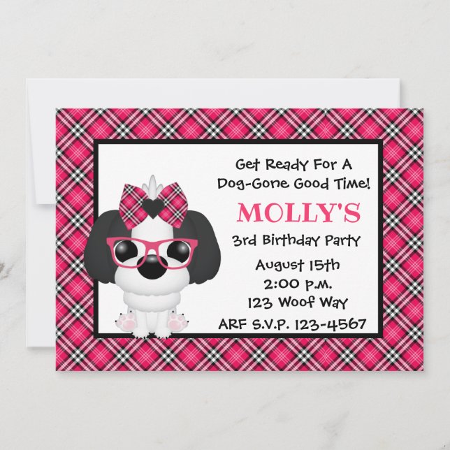 Invitations à la fête d'anniversaire du Chien Chie (Devant)