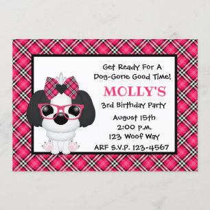 Invitations à la fête d'anniversaire du Chien Chie