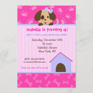 Invitations à la fête d'anniversaire du chien coqu