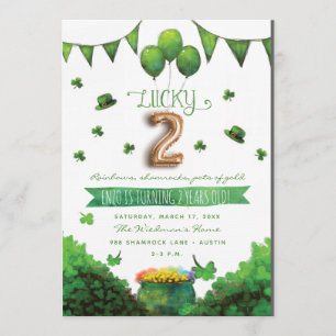 Invitations à la fête d'anniversaire du deux Patri
