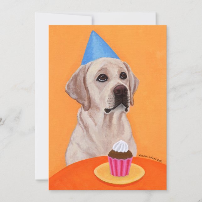 Invitations à la fête d'anniversaire du Labrador j (Devant)
