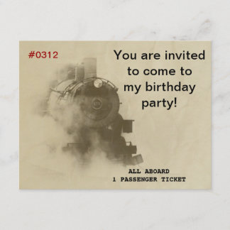 Invitations à la fête d'anniversaire du Train à va