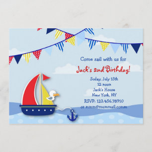 Invitations à la fête d'anniversaire en voilier na