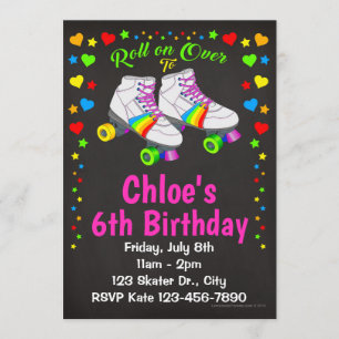 Invitations à la fête d'anniversaire Roller Skate
