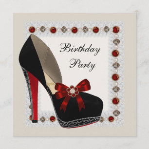 Invitations à la fête d'anniversaire Ruby Red High
