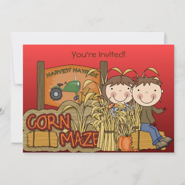 Invitations à la fête d'automne de Corn Maze (Devant)