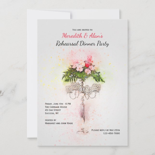 Invitations à la fête de dîner de Candelabra (Devant)