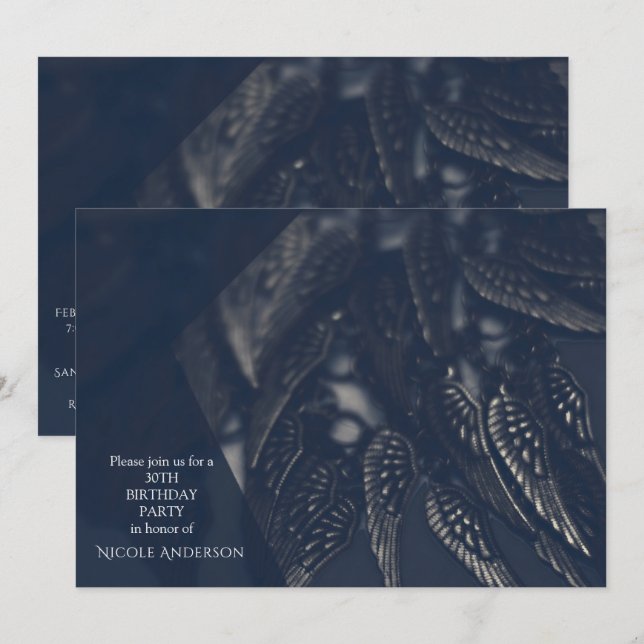 Invitations à la fête de glam gothique de Dark Ang (Devant / Derrière)