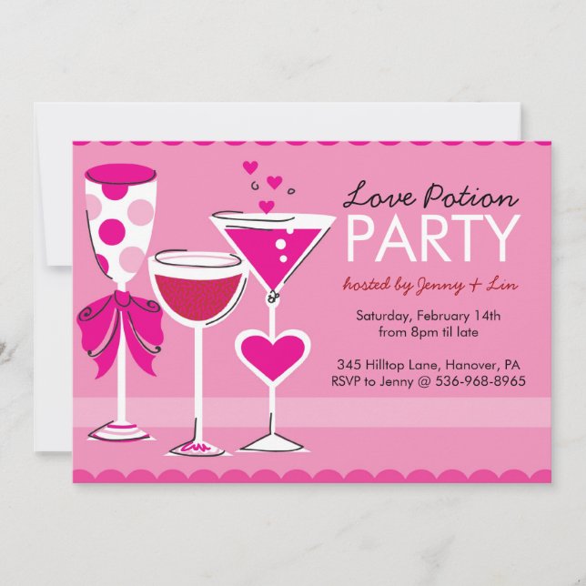 Invitations à la fête de la Saint-Valentin (Devant)