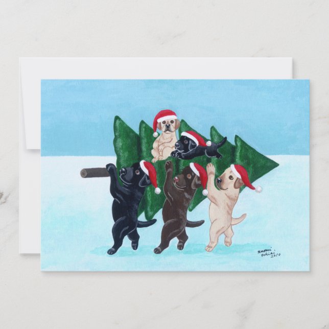 Invitations à la fête de Noël au Labrador (Devant)