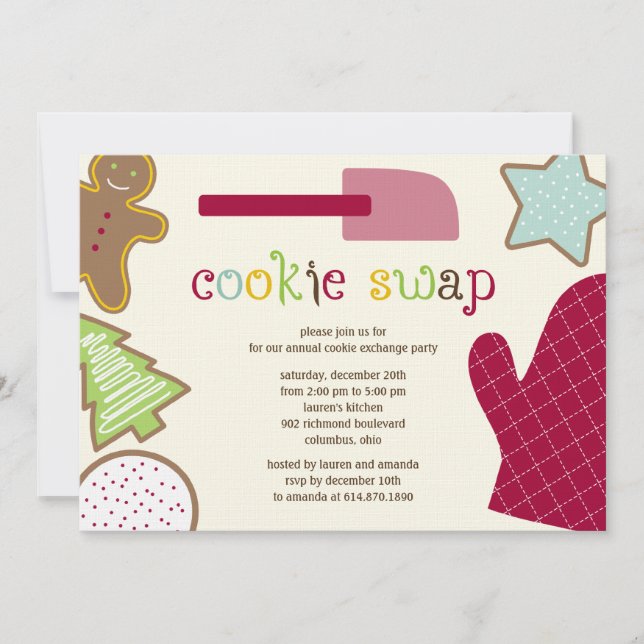 Invitations à la fête de Noël Cookies (Devant)