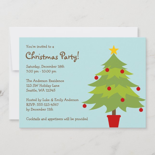 Invitations à la fête de Noël des Arbres de Noël b (Devant)