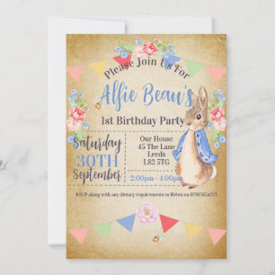Invitations à la fête de Peter Rabbit