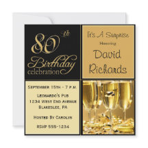 Invitations à la fête de surprise 80e anniversaire